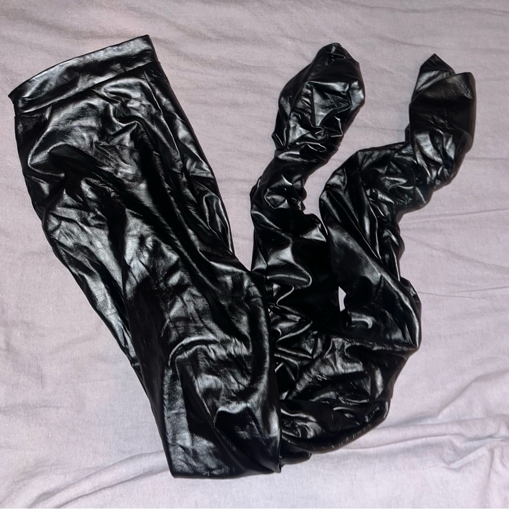SHEIN Black Faux Leather Leggings for Women